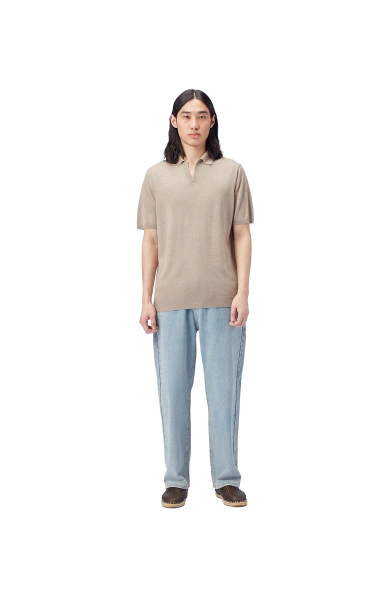 GOBI Mongolian Cashmere Silk Cashmere Polo Shirt, Main, color, Nomad