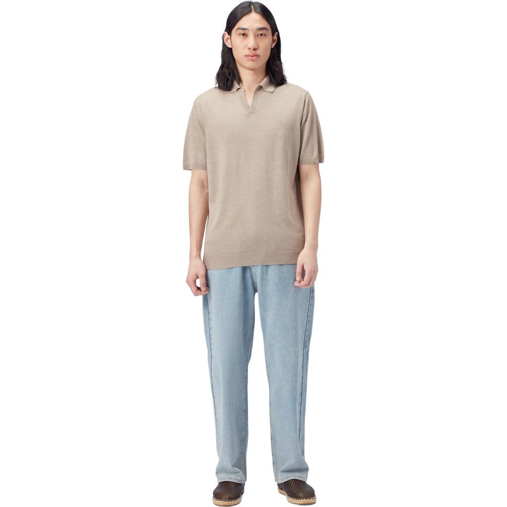 Gobi Mongolian Cashmere Silk Cashmere Polo Shirt Green In Brown