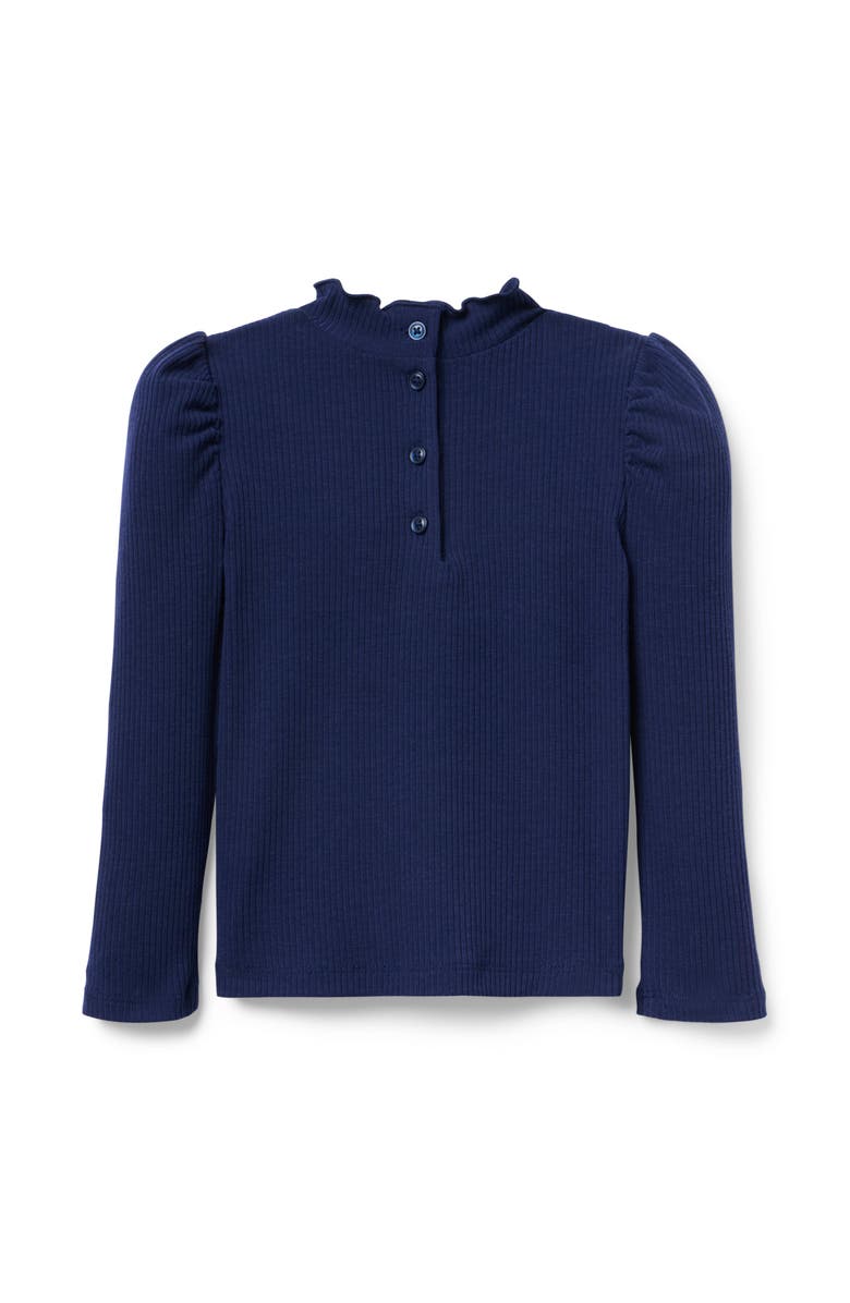 Janie and Jack Soft Ribbed Turtleneck, Alternate, color, Blue