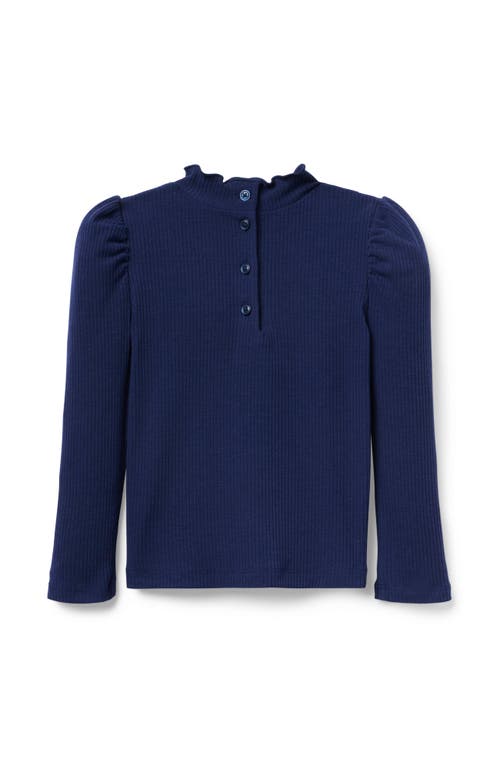 Janie And Jack Soft Ribbed Turtleneck In Blue