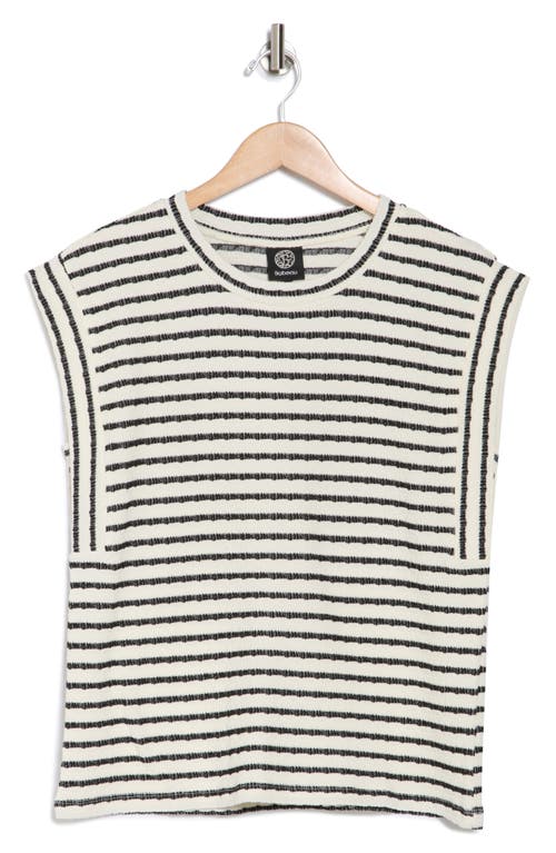 Bobeau Stripe Textured Knit Tank In Gray