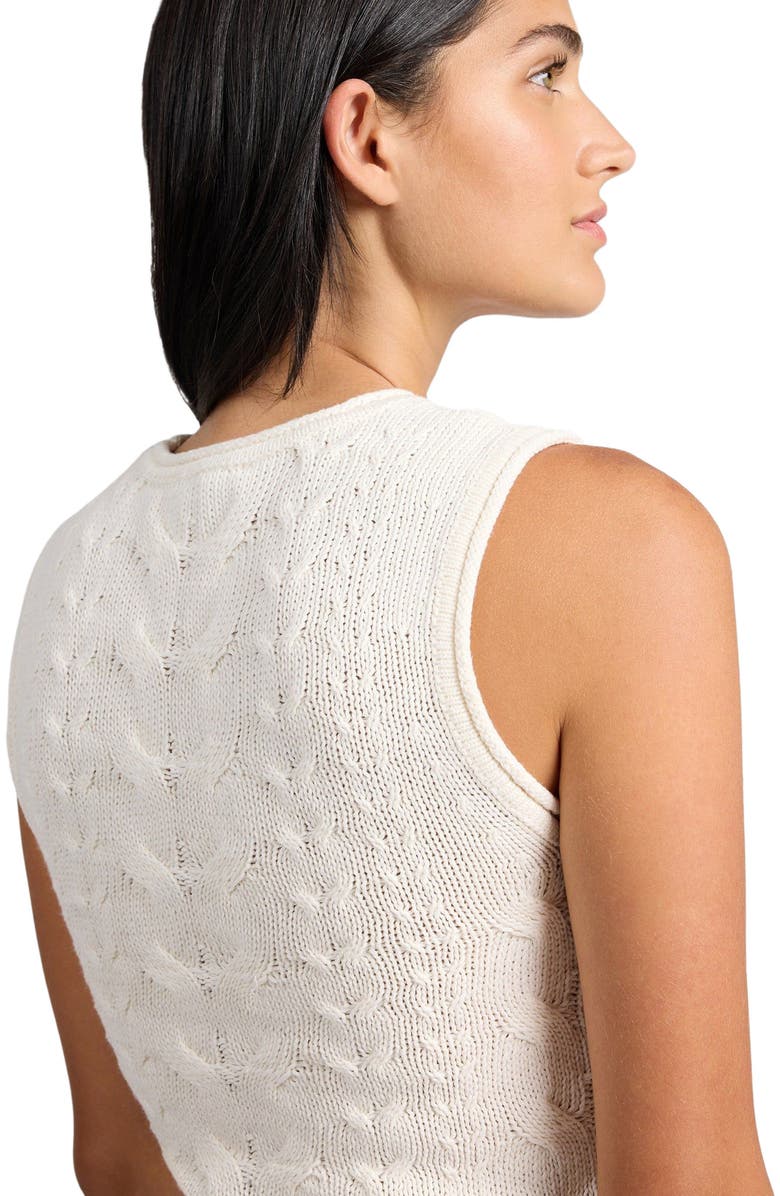 Onia Linen Cable Knit Tank, Alternate, color, Natural Melange