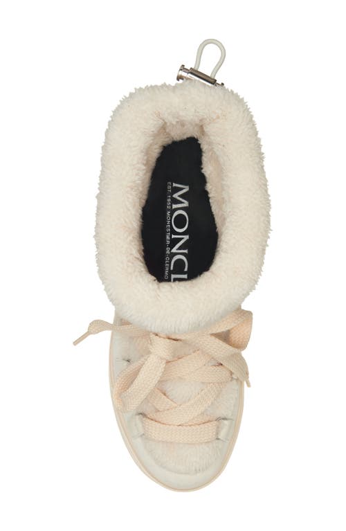 Moncler Insolux Suede Snow Boots In Silk White