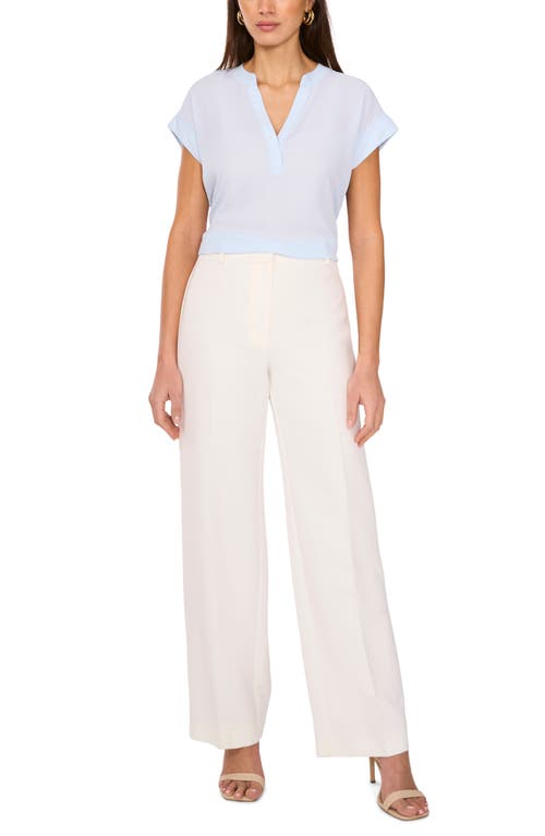 Shop Vince Camuto Split Neck Georgette Top In Frozen