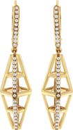 Haus of Brilliance 14K Yellow Gold 5/8 Cttw Diamond Geometrical Pillar Drop and Dangle Earrings