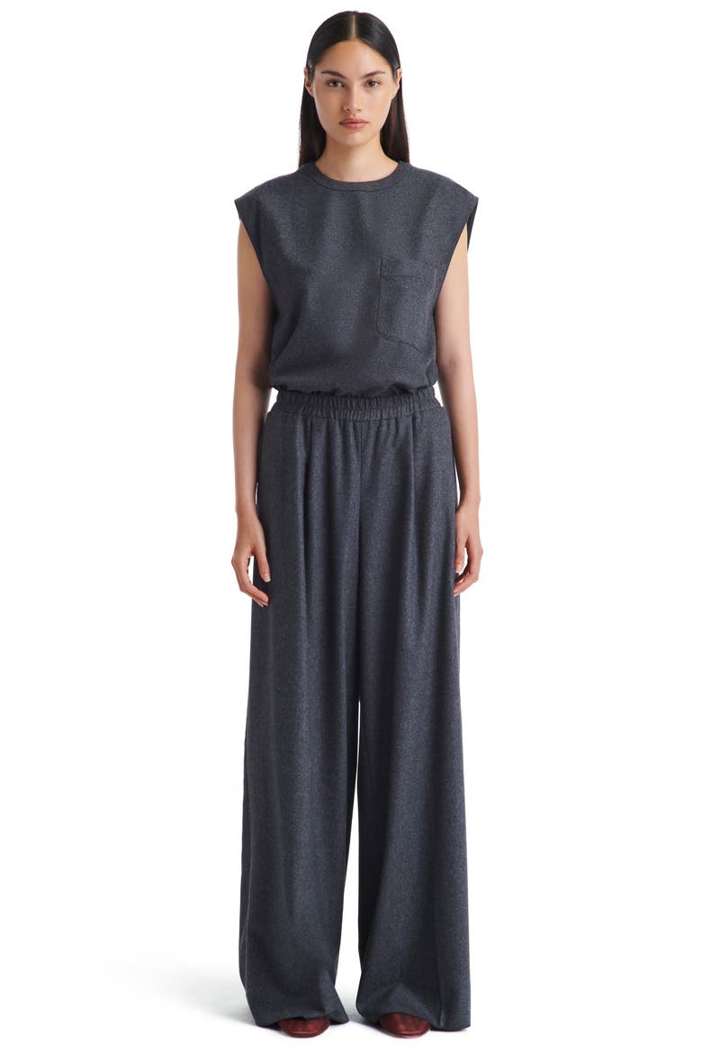 Eva Stretch Wool Wide Leg Pants, Alternate, color, CHARCOAL