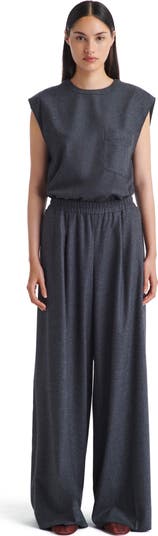 Eva Stretch Wool Wide Leg Pants
