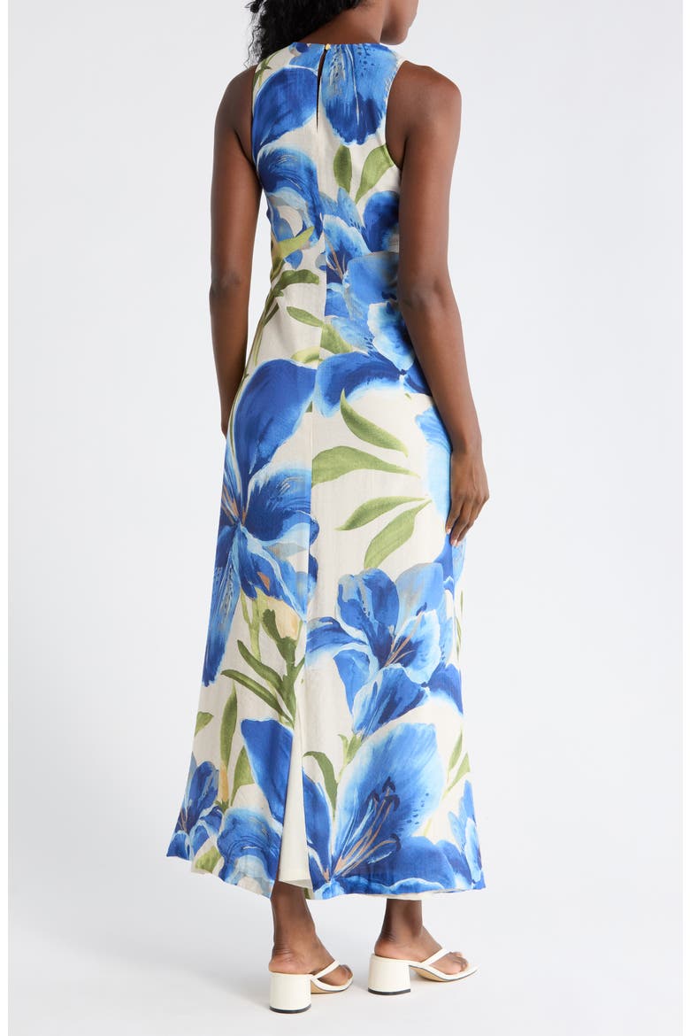 Floral Print Maxi Dress, Alternate, color, BLUE MULTI
