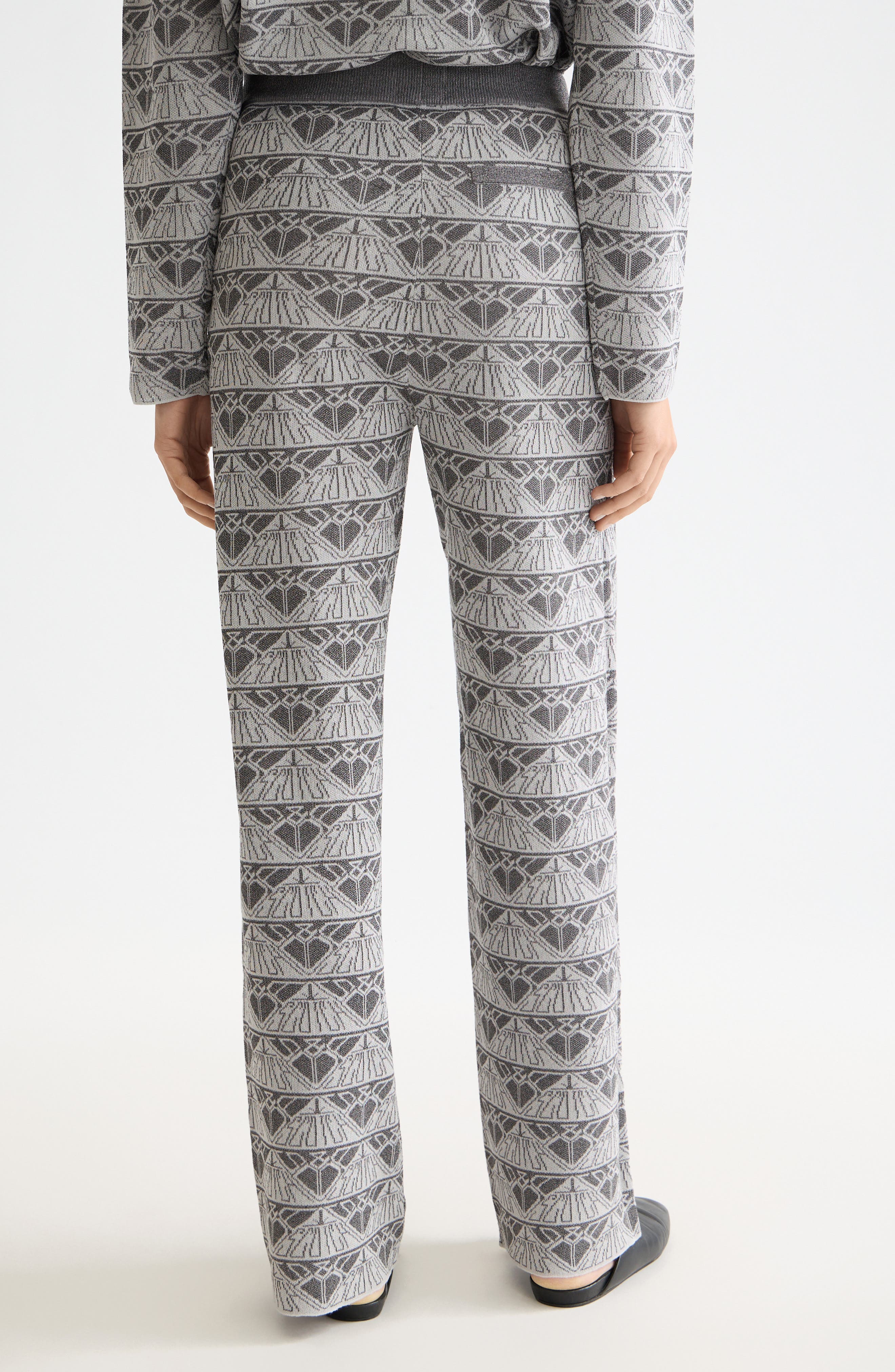 Logo Jacquard Knit Pants - image 2