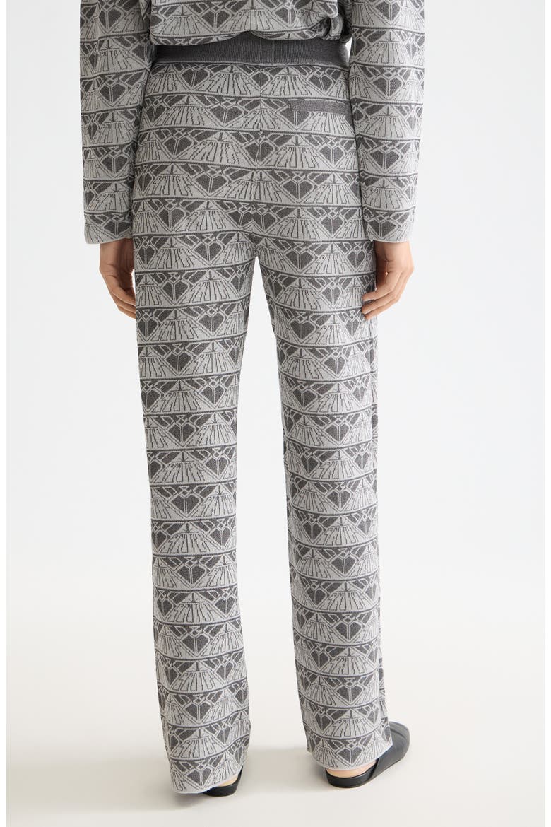Logo Jacquard Knit Pants, Alternate, color, SILVER/ GUNMETAL