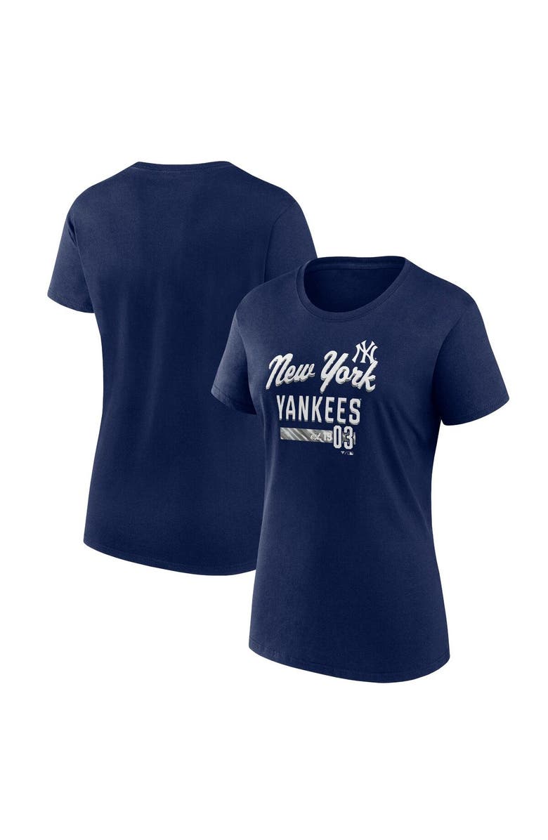 FANATICS Women's Fanatics Branded Navy New York Yankees Logo Fitted T-Shirt, Main, color,