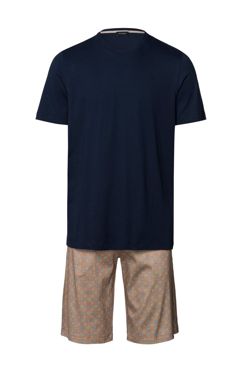 Hanro Night And Day Crew Neck Cotton Pajama Set, Main, color, 