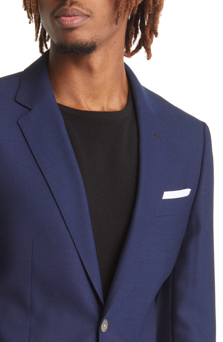 BOSS Hutson Slim Fit Navy Wool Sport Coat, Alternate, color, Navy