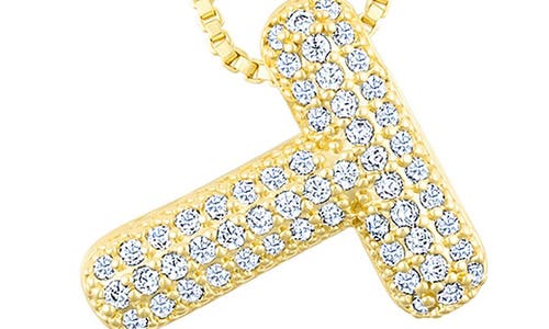 Adornia Pavé Bubble Initial Pendant Necklace In Gold-t