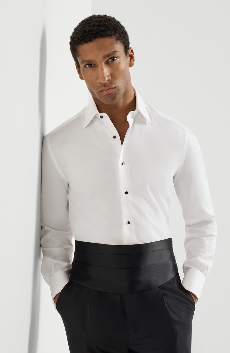 Brunello Cucinelli Tuxedo shirt, Alternate, color, White