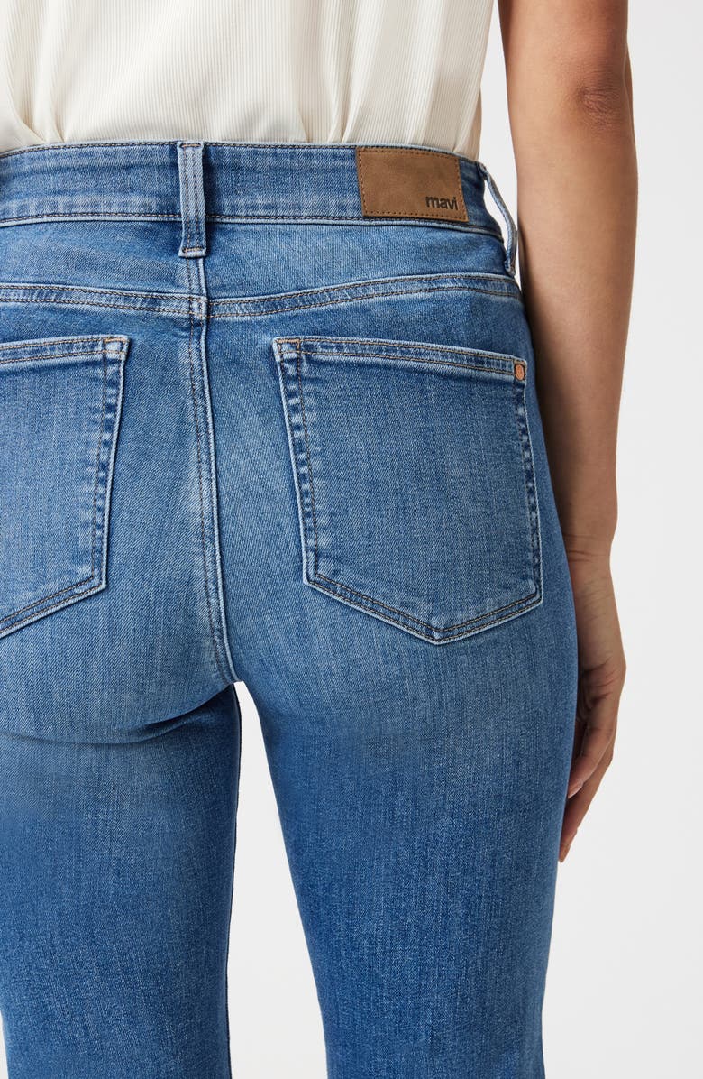 Mavi Jeans Anika High Waist Crop Flare Jeans, Alternate, color, Mid Brushed Flex Blue