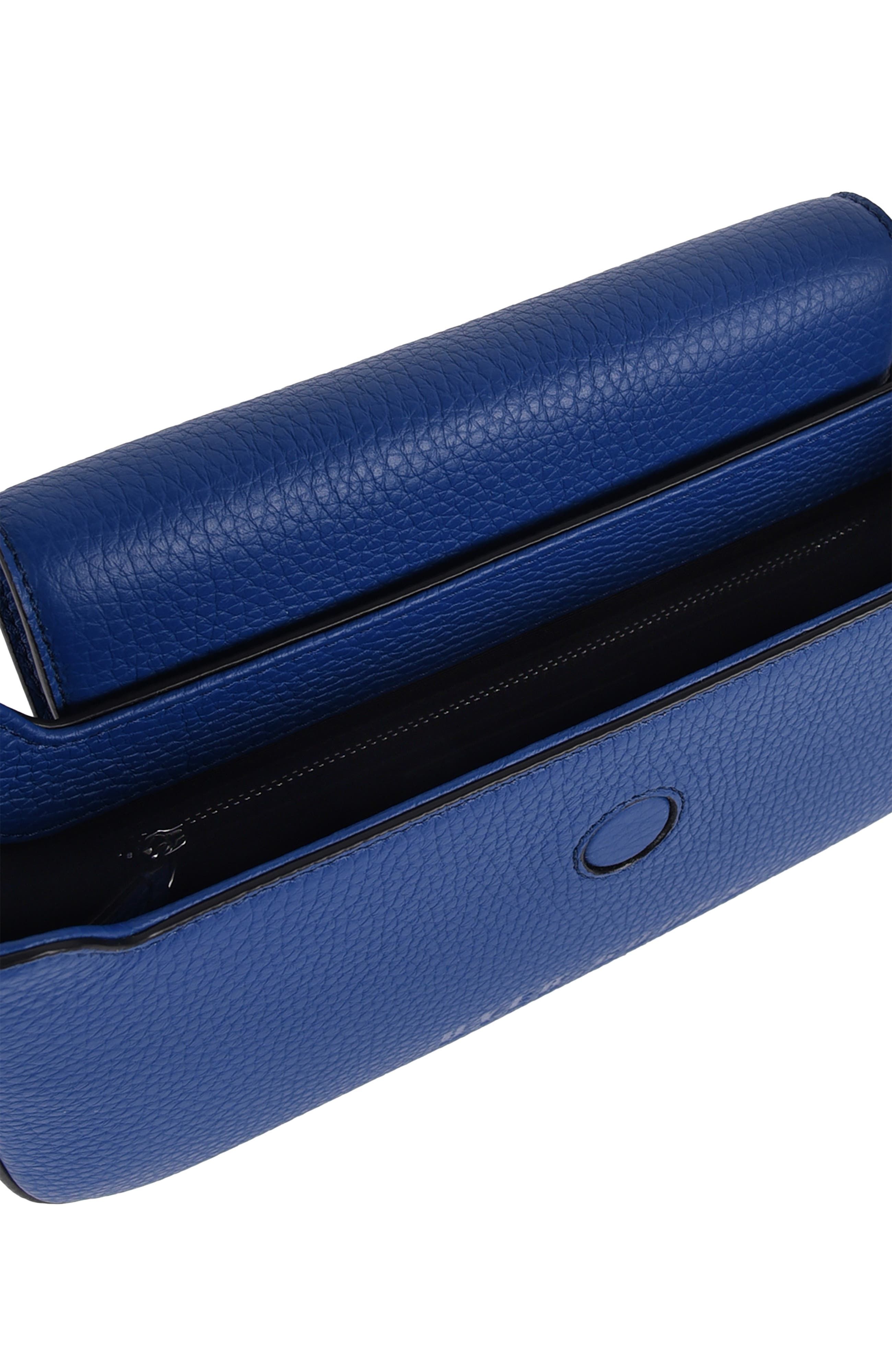 HYER GOODS Upcycled Leather Shoulder Bag with Buckle, Alternate, color, 