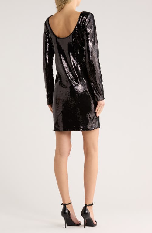 Hugo Boss Boss Emaxa Sequin Long Sleeve Minidress In Black