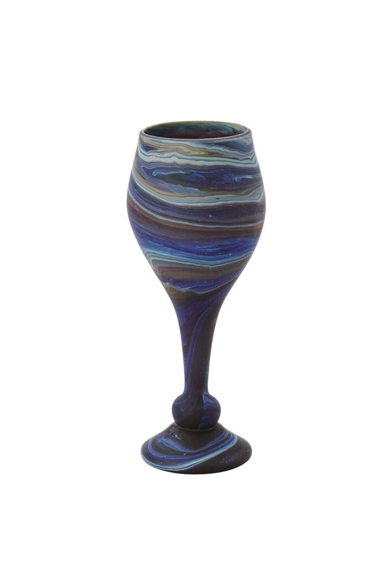 Phoenician Glass Goblet, Main, color, Teal