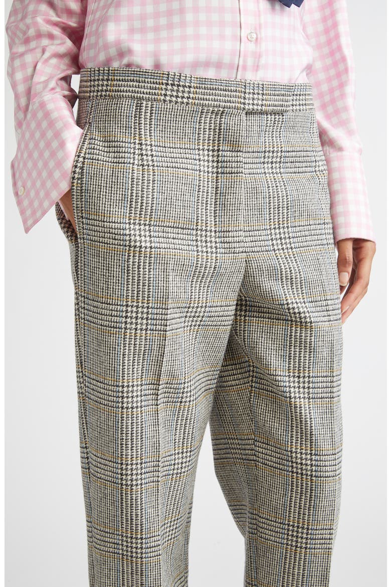 Pow Glen Plaid Hunting Tweed Crop Backstrap Trousers, Alternate, color, BLACK/ WHITE