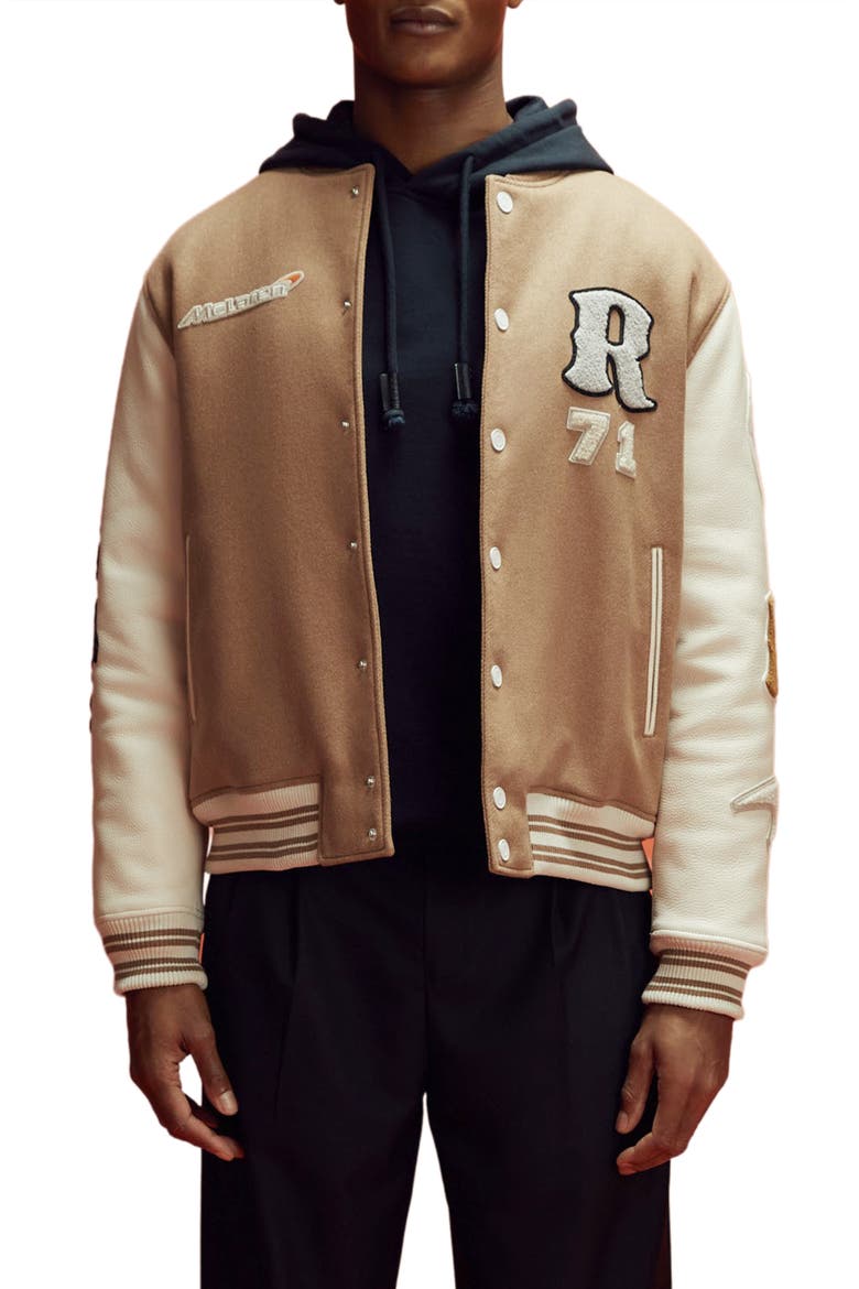 x McLaren Formula 1 Team Collection Wool Blend Bomber Jacket, Main, color, CAMEL