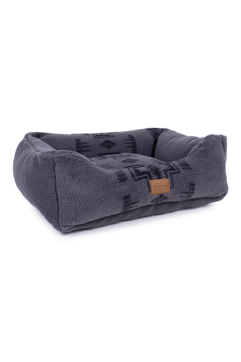High Pile Fleece Kuddler Dog Bed, Alternate, color, HARDING TONAL GRAY