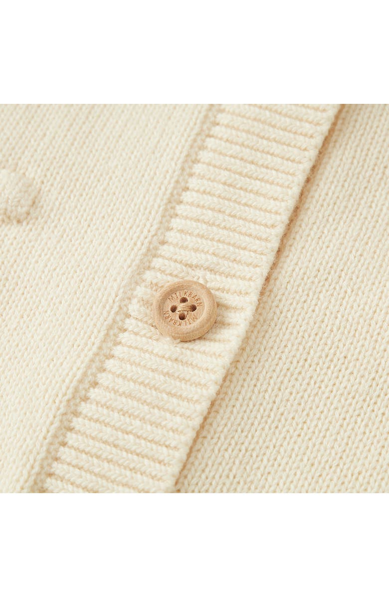 Milkbarn Knit Popcorn Cardigan, Alternate, color, Snow