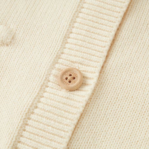 Milkbarn Knit Popcorn Cardigan In White