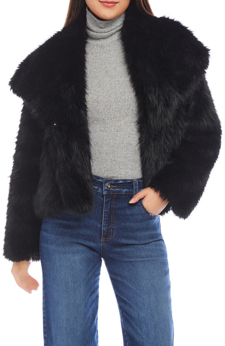 Karen Kane Faux Fur Coat, Main, color,