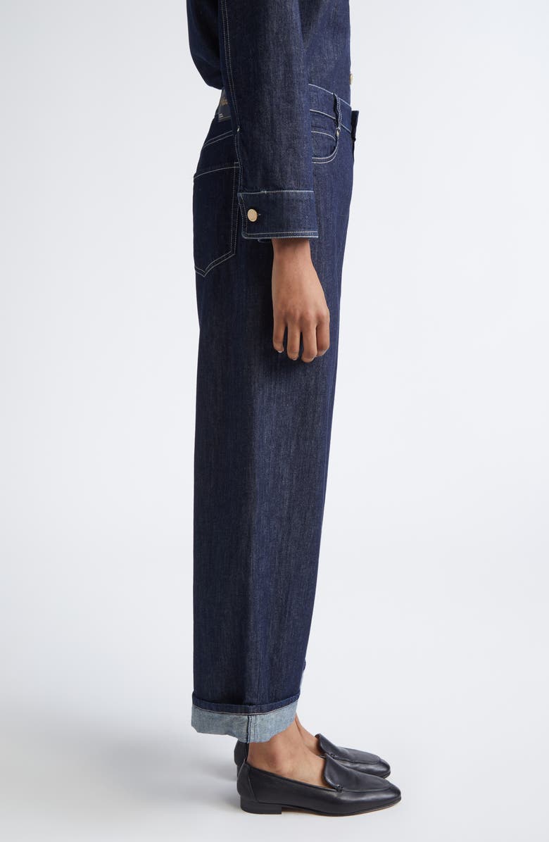 Max Mara Chiara Crop Wide Leg Jeans, Alternate, color, Ultramarine
