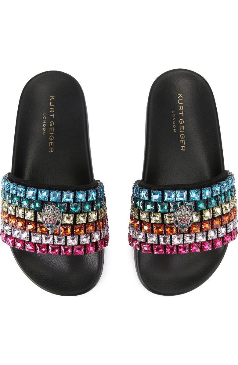 Kurt Geiger London Meena Eagle Slide Sandal, Alternate, color, Charcoal