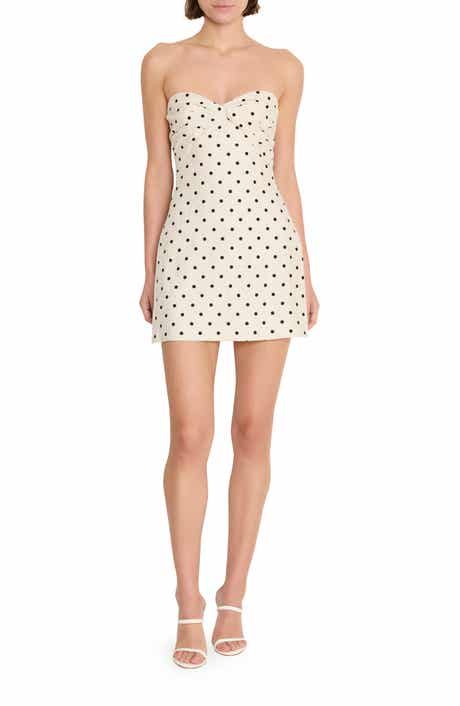 Amanda Uprichard Soho Strapless Linen Blend Romper Minidress