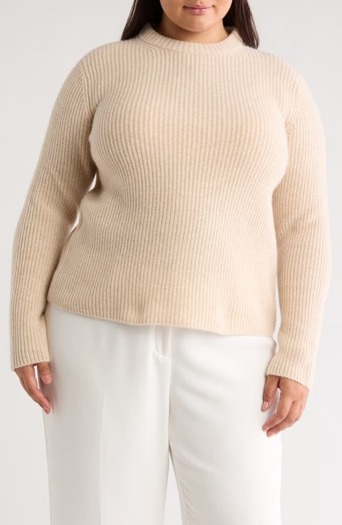 Shaker Stitch Cashmere Sweater (Plus Size)