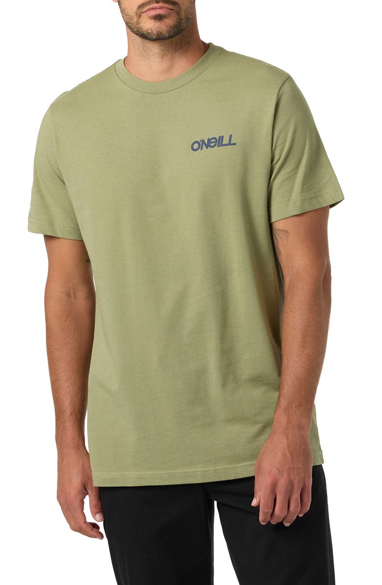 O'Neill Dawn Classic Cotton Graphic T-Shirt, Main, color, Oil Green