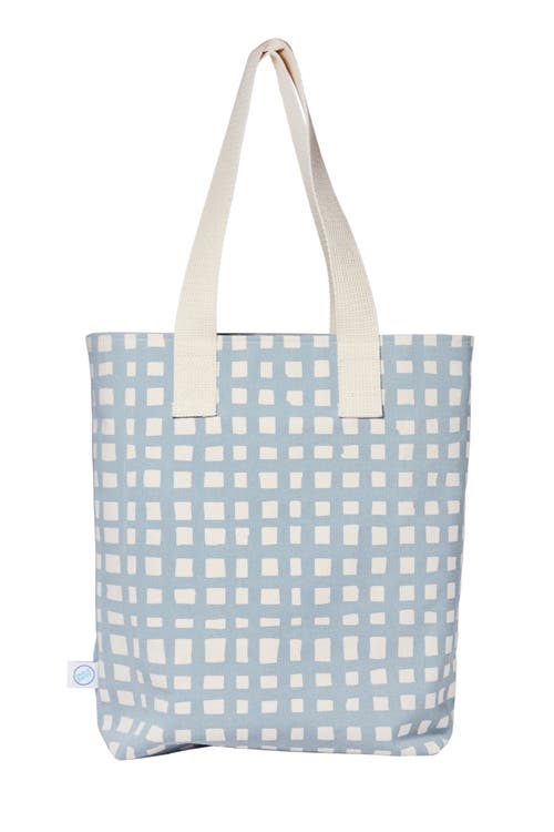 Dance Happy Grid Carry All Tote Bag In Steel