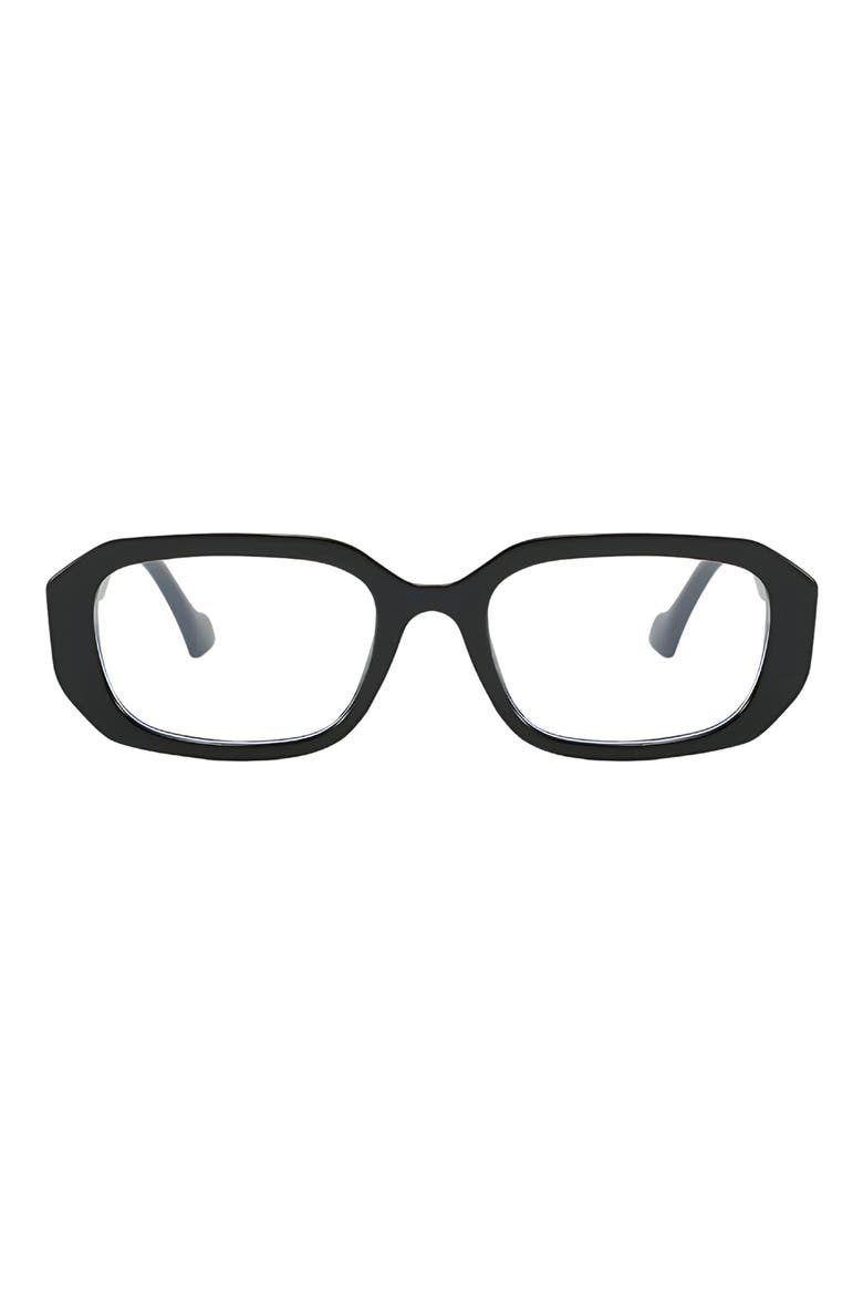 Talon 52mm Square Blue Light Blocking Glasses, Main, color, BLACK / CLEAR