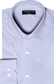 MASUTTO Lior 8 way Stretch Knit Solid Button-Up Long Sleeve Shirt