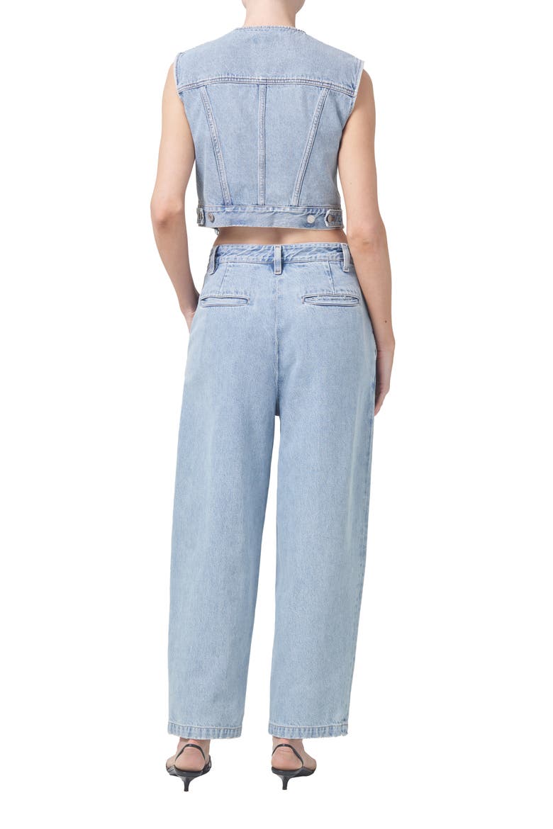 Leo Frayed Crop Denim Vest, Alternate, color, FRAY