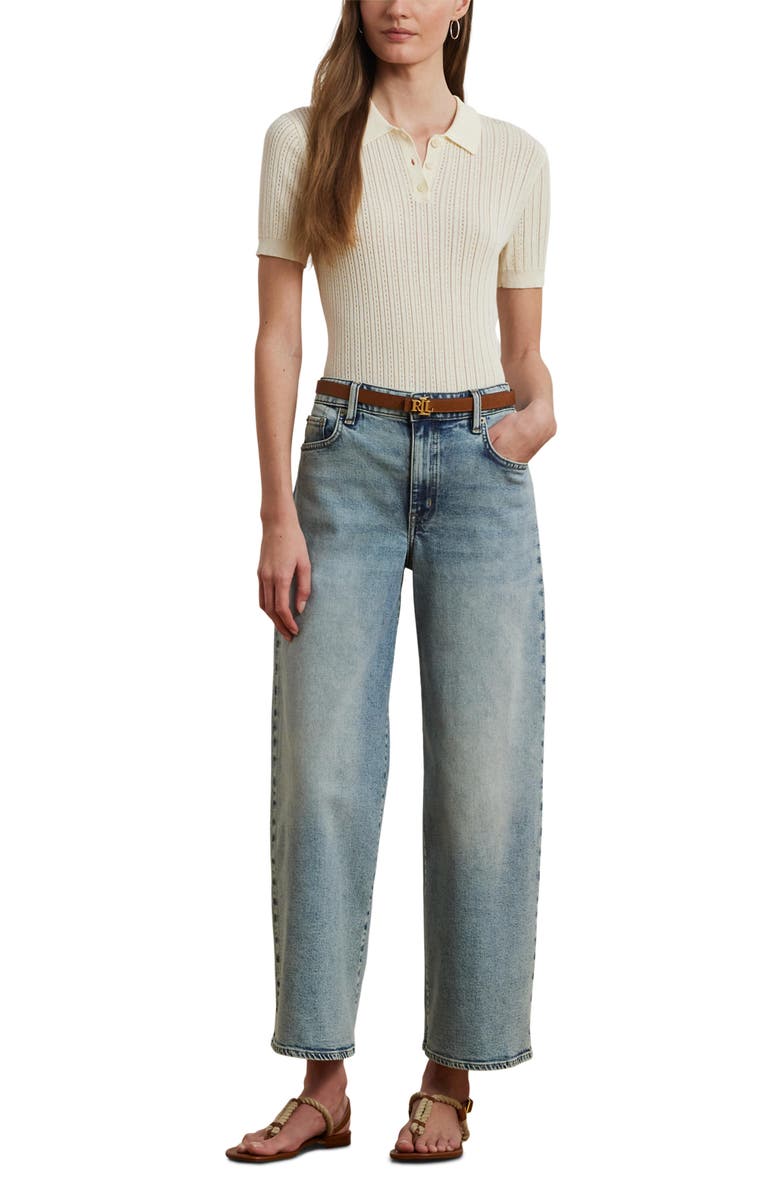 Lauren Ralph Lauren High Waist Crop Wide Leg Jeans, Alternate, color, Alicia Wash
