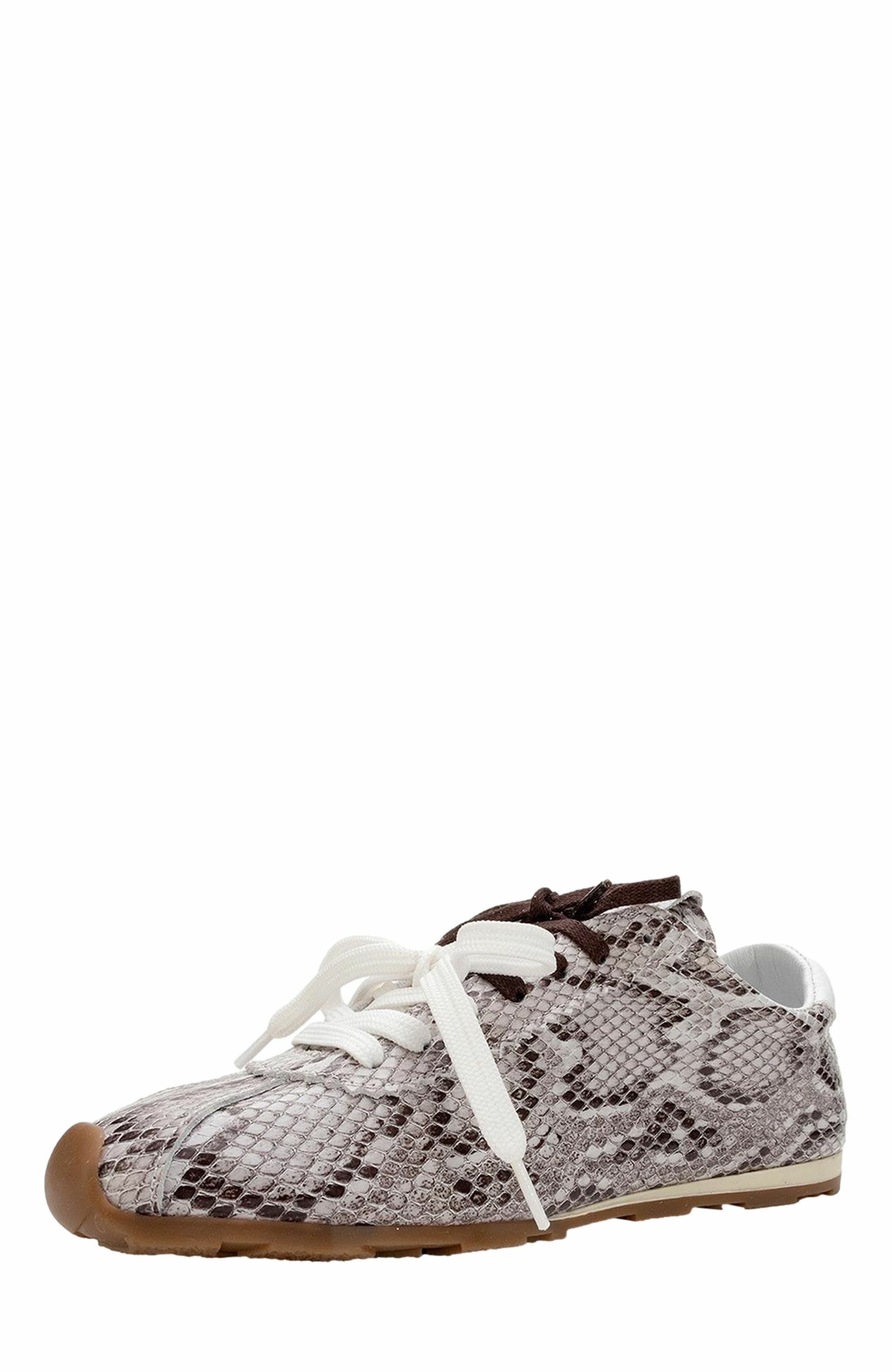 Forever & Always Shoes Crea Leather Sneakers, Alternate, color, Gray Croco Leather