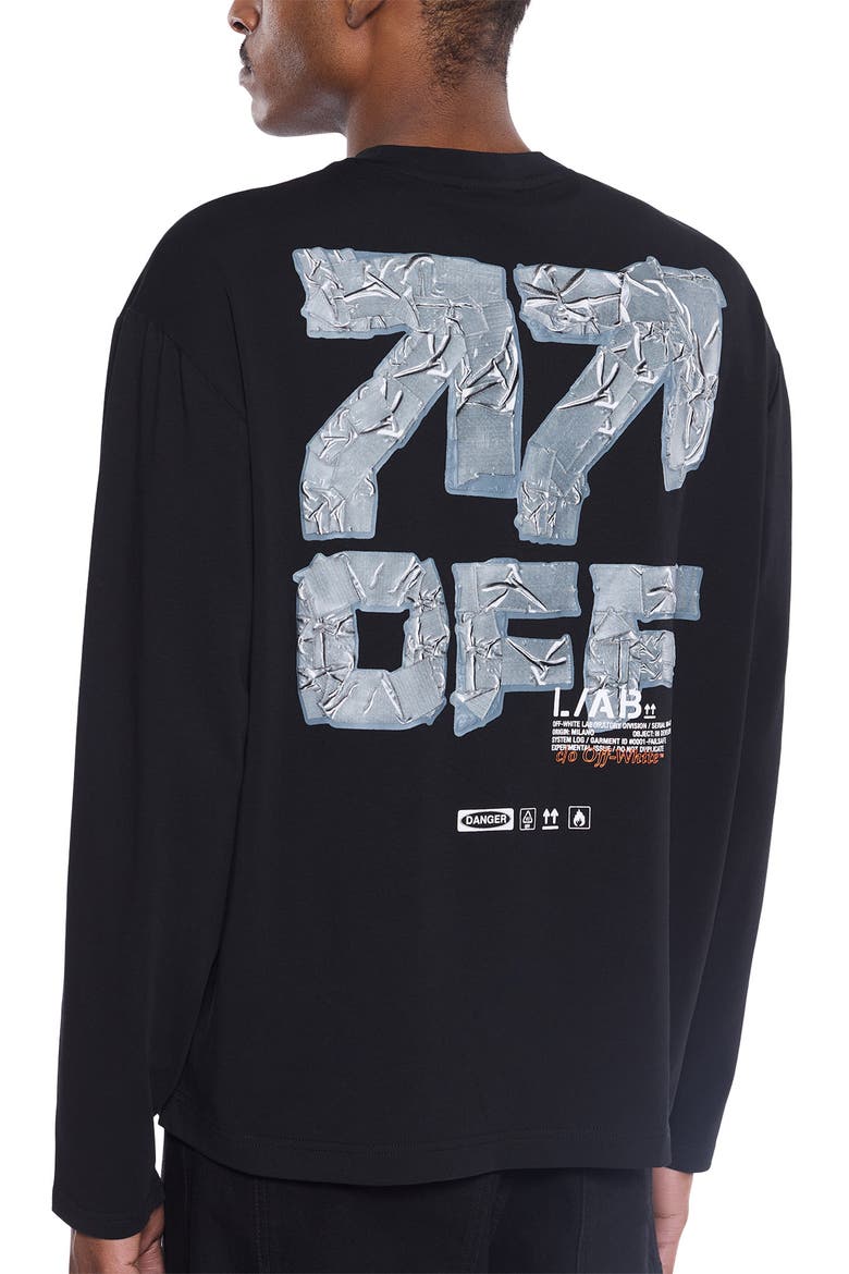 Off Active Tape Appliqué Long Sleeve Graphic T-Shirt, Alternate, color, BLACK