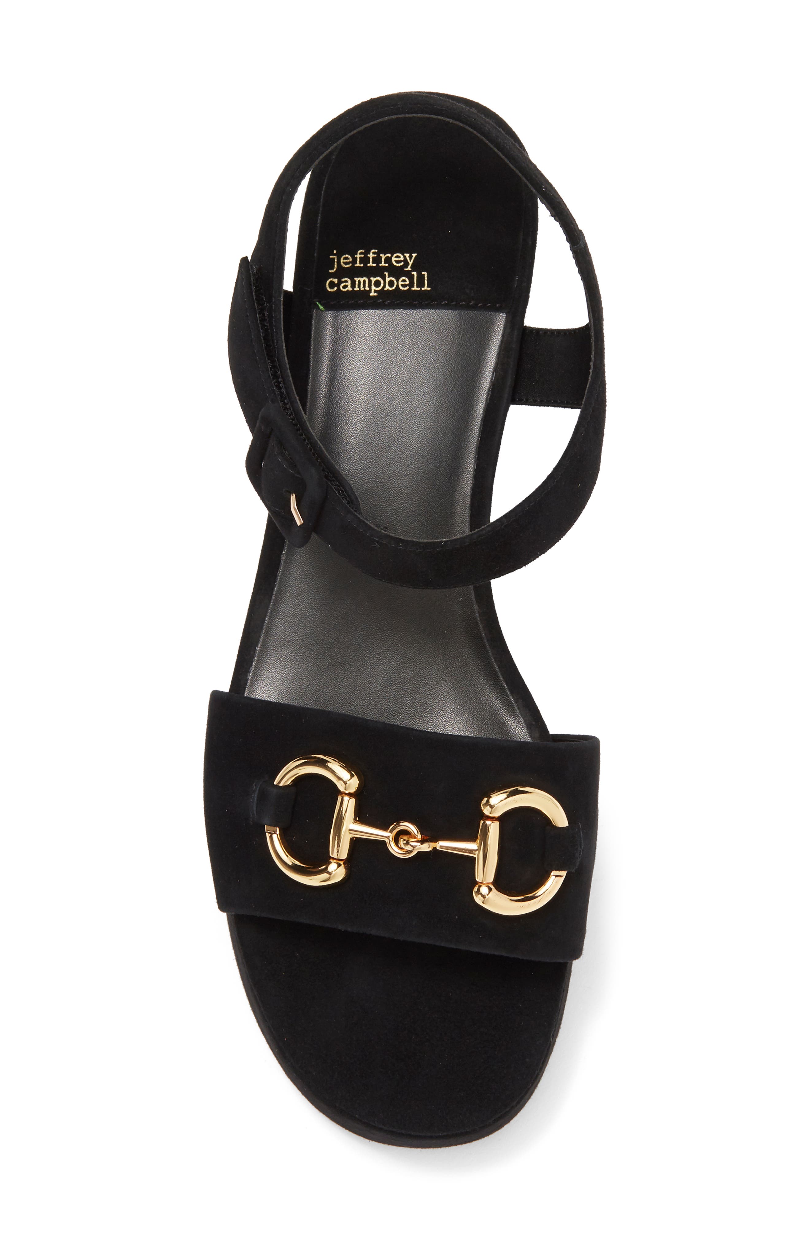 Jeffrey Campbell Timeless 2 Platform Sandal, Alternate, color, Black Suede Gold
