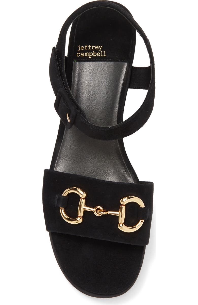 Jeffrey Campbell Timeless 2 Platform Sandal, Alternate, color, Black Suede Gold