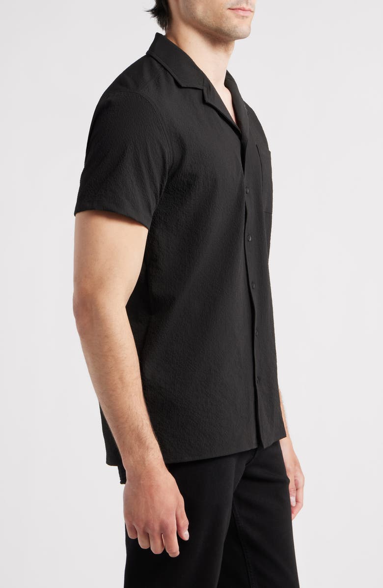 W.R.K Crinkle Camp Shirt, Alternate, color, Black