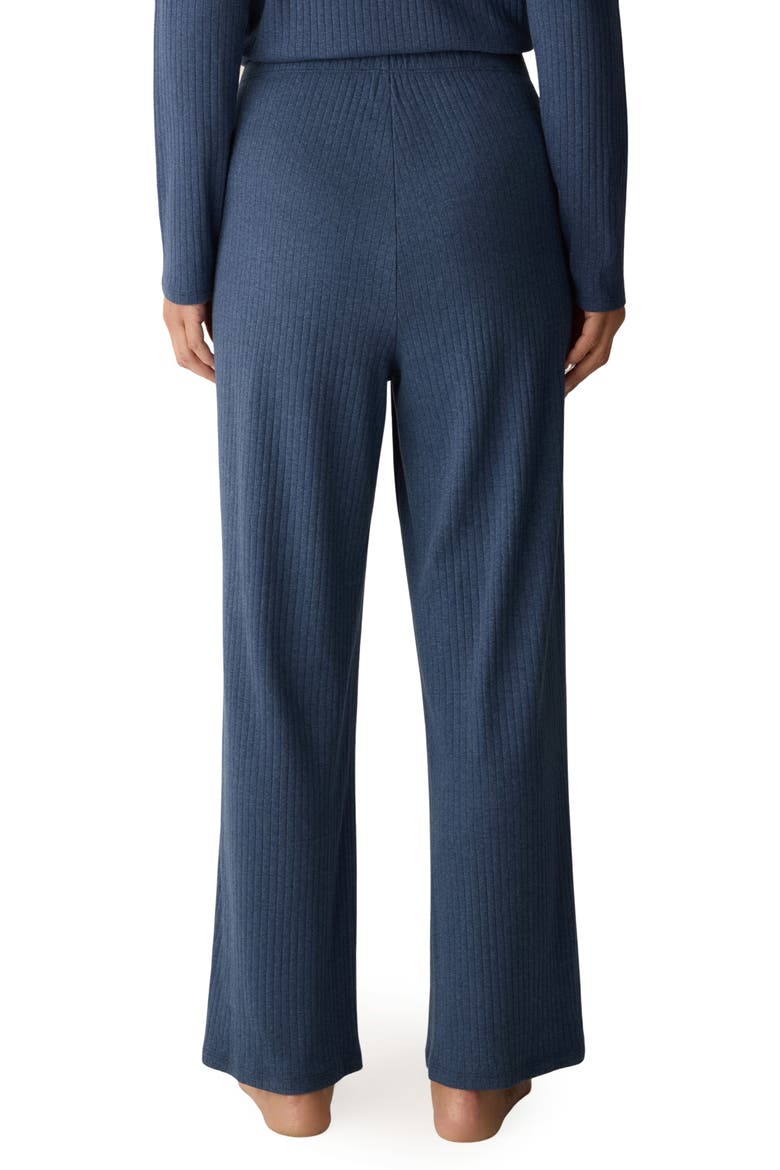 Straight Ankle Ribbed Organic Cotton Pants, Alternate, color, BLUEBERRY