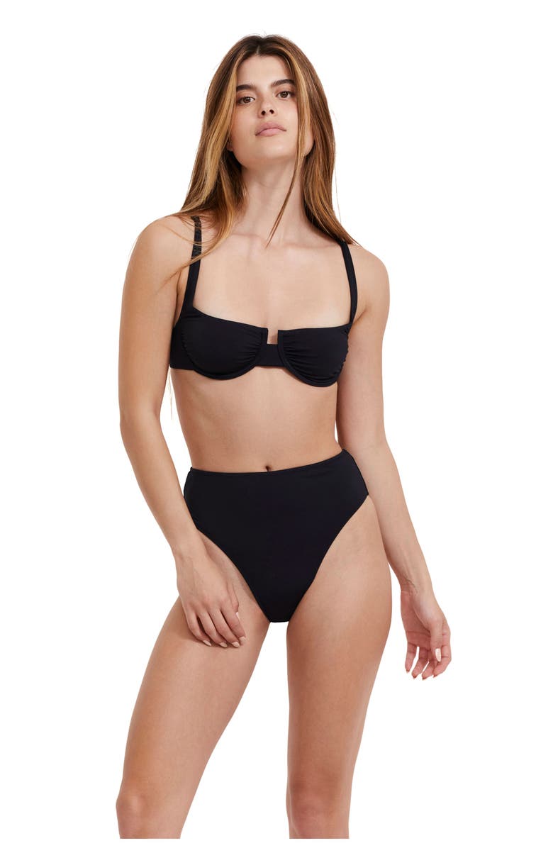 Flirtt Gottex Solid Underwire Bikini Top, Main, color, Black