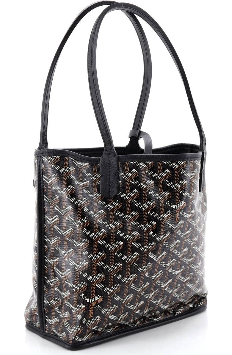 Pre-Owned Goyard Anjou Reversible Tote Coated Canvas Mini, Alternate, color, Black