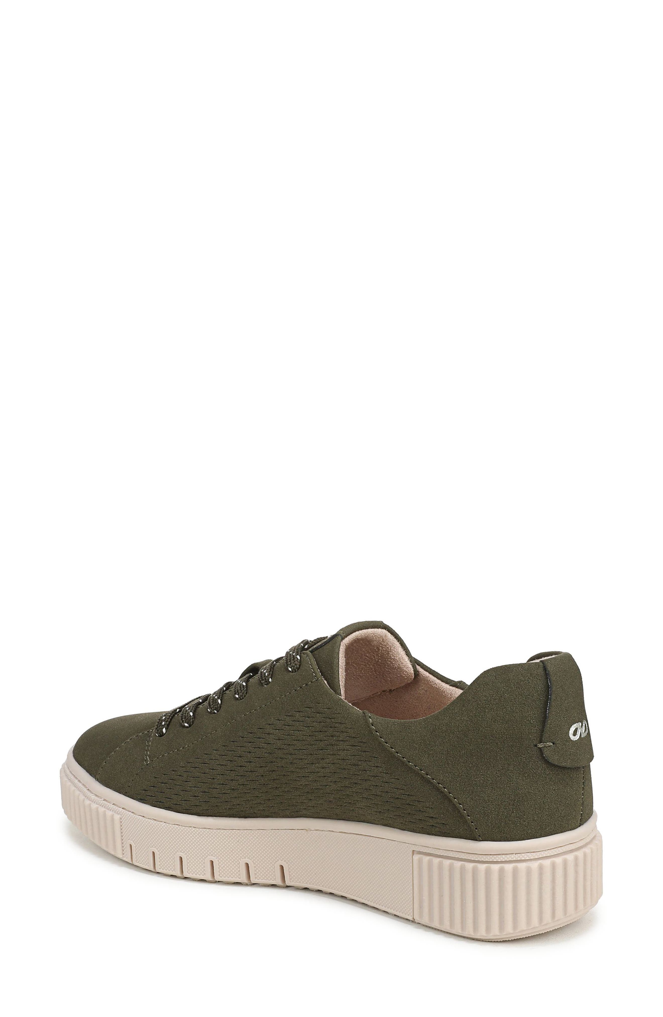 Turner Perforated Platform Sneaker, Alternate, color, DARK GREEN FAUX LEATHER