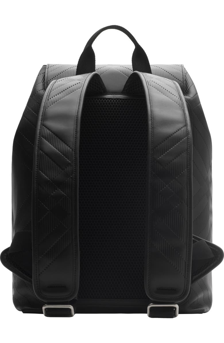 Burberry Embossed Check Backpack, Alternate, color, Black