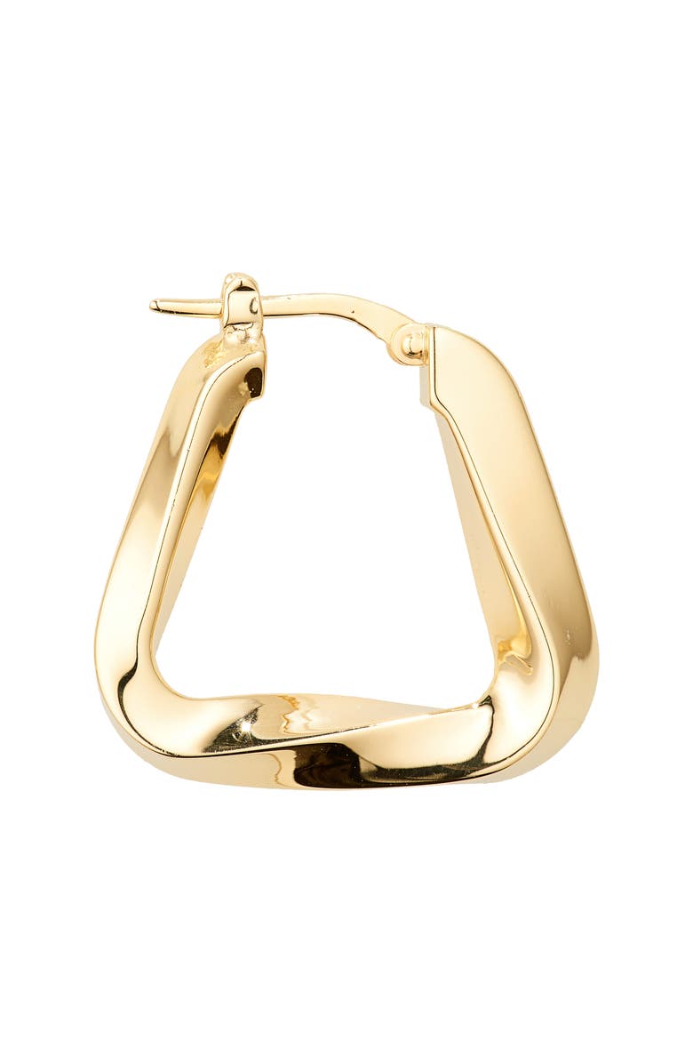 Bottega Veneta Twisted Triangle Hoop Earrings, Alternate, color,